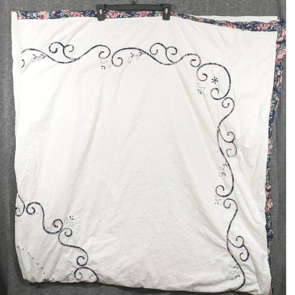 Shabby Chic Fulls Size Cotton Duvet Cover Roses Floral Ruffles‎ Cottagecore